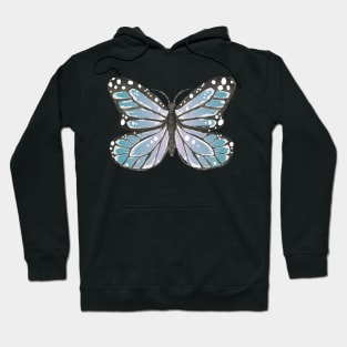 Blue and Purple Butterfly Design Hoodie